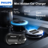 Philips Dual USB-A Port Car Charger with Lightning Cable (DLP2510L)