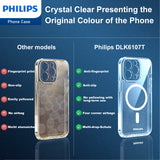 Philips for iPhone 14 Pro Case Clear, Supports Magnetic Wireless Charging, Non-Yellowing Shockproof Phone Bumper Cover【100 Times Drop Test】【Compatible with MagSafe】 DLK6107T