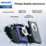 Philips 5000mAh 15W Wireless Charger Power Bank，Explorer's Edition Wireless MagSafe Power Bank DLP2551Q