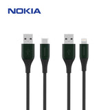 Nokia Pro Cable P8201A Combo (Green) - Lightning & Type C Cable (1.25m)