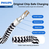 PHILIPS USB Type C Cable, USB-A to USB-C Black Braided Fast Charging Cable, Compatible with iPad Pro, iPhone 15, MacBook, Samsung Galaxy, Google Pixel (125cm USB-A to Type-C Cable) DLC4572A