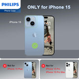 Philips Case for iPhone 15, Anti-Scratch Ultra Crystal Clear Back Case, Hard PC Back & Soft TPU, Non-Yellowing Full Bumper Protective Protection Phone Cover Case Anti-Slip Dustproof Shockproof DLK6116T