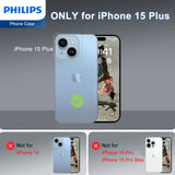 Philips Case for iPhone 15 Plus, Anti-Scratch Ultra Crystal Clear Back Case, Hard PC Back & Soft TPU, Non-Yellowing Full Bumper Protective Protection Phone Cover Case Anti-Slip Dustproof Shockproof DLK6117T
