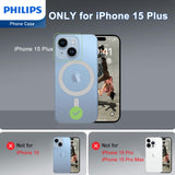 Philips Magnetic Case for iPhone 15 Plus, Anti-Scratch Ultra Crystal Clear Back Case with MagSafe, Shockproof Hard PC Back & Soft TPU, Non-Yellowing Full Bumper Protective Protection Phone Cover Case DLK6117TS