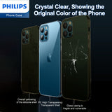 Philips Case for iPhone 15 Pro Max, Anti-Scratch Ultra Crystal Clear Back Case, Hard PC Back & Soft TPU, Non-Yellowing Full Bumper Protective Protection Phone Cover Case Anti-Slip Dustproof Shockproof DLK6119T