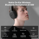 Nokia Wireless Bluetooth 5.3 Headphones Over Ear, Pair Two Devices Simultaneously Bluetooth Headset, 40 Hours Comfortable Earpads Headsets Wired Mode with Mic for Cellphone PC Tablets,Black E1300