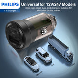 Philips Ultra Fast Car Charger with USB-A to Lightning Cable (DLP2522V)