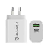 BUCKKO 20W PD USB Wall Charger, Quick Charge 3.0 Fast 20W Dual Ports Wall Charger AU Plug