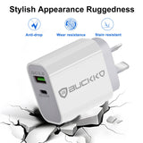 BUCKKO 20W PD USB Wall Charger, Quick Charge 3.0 Fast 20W Dual Ports Wall Charger AU Plug