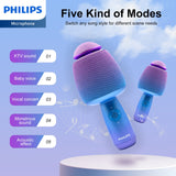 Philips Wireless Bluetooth Microphone For Karaoke / Speaker Handheld Mic Blue DLM9318CU