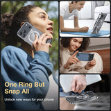 BUCKKO Metal 360° Rotate Stand Protective Case With MagSafe for iPhone - iPhone 16 Pro Max / Black