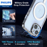 Philips for iPhone 14 Case Clear, Supports Magnetic Wireless Charging, Non-Yellowing Shockproof Phone Bumper Cover【100 Times Drop Test】【Compatible with MagSafe】 DLK6106T