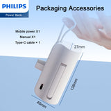 Philips mini PowerbankMobile battery 4800mAh high Capacity Lightweight and Compact DLP2550VW