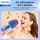 Philips Wireless Bluetooth Microphone For Karaoke / Speaker Handheld Mic Blue DLM9318CU