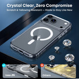 BUCKKO Clear MagSafe Case No Yellowing 13 14 15 for iPhone 17