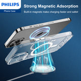 Philips for iPhone 14 Pro Case Clear, Supports Magnetic Wireless Charging, Non-Yellowing Shockproof Phone Bumper Cover【100 Times Drop Test】【Compatible with MagSafe】 DLK6107T