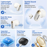 Philips TAT2169 Black True Wireless Headphones Charging Case for iPhone 18 Pro/Pro Max/Duo and Android