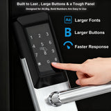 Buckko Locks ZM-1 Smart Door Lock Lever Handle Fingerprint PIN RFID Key Silver