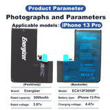 Energizer for iPhone 13 Pro 3095mAh High Capacity Battery Replacement A2483etc.with Battery Installation Toolkit