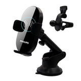 Philips 15W Qi Wireless Fast-Charging Car Mount fit for iPhone 16 15 14 13 12 11 Pro Max Xs, Samsung Galaxy S23 Ultra S22 S21 S20, S10+ S9+ Note 9, etc DLK3525Q