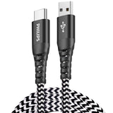 PHILIPS USB Type C Cable, USB-A to USB-C Black Braided Fast Charging Cable, Compatible with iPad Pro, iPhone 15, MacBook, Samsung Galaxy, Google Pixel (125cm USB-A to Type-C Cable) DLC4572A