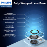 Philips Camera Lens Protector for iPhone 15/15 Plus, HD 360°Protection Tempered Glass Explosion-proof Screen Protector, Case Friendly No-Bubble HD Clear Camera Lens Screen Protector【Anti-Scratch】【Anti-Fingerprint】DLK5206