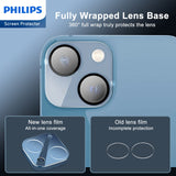 Philips Camera Lens Protector for iPhone 15/15 Plus, HD 360°Protection Tempered Glass Explosion-proof Screen Protector, Case Friendly No-Bubble HD Clear Camera Lens Screen Protector【Anti-Scratch】【Anti-Fingerprint】DLK5206