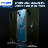 Philips Magnetic Case for iPhone 15, Anti-Scratch Ultra Crystal Clear Back Case with MagSafe, Shockproof Hard PC Back & Soft TPU, Non-Yellowing Full Bumper Protective Protection Phone Cover Case DLK6116TG