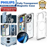 Philips Magnetic Case for iPhone 15, Anti-Scratch Ultra Crystal Clear Back Case with MagSafe, Shockproof Hard PC Back & Soft TPU, Non-Yellowing Full Bumper Protective Protection Phone Cover Case DLK6116TS