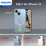 Philips Magnetic Case for iPhone 15, Anti-Scratch Ultra Crystal Clear Back Case with MagSafe, Shockproof Hard PC Back & Soft TPU, Non-Yellowing Full Bumper Protective Protection Phone Cover Case DLK6116TS