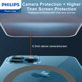 Philips Magnetic Case for iPhone 15 Pro, Anti-Scratch Ultra Crystal Clear Back Case with MagSafe, Shockproof Hard PC Back & Soft TPU, Non-Yellowing Full Bumper Protective Protection Phone Cover Case DLK6118TG