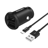 Philips Dual USB-A Port Car Charger with Lightning Cable (DLP2510L)