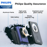 Philips 10000mAh 15W Wireless Charger Power Bank，Explorer's Edition Wireless MagSafe Power Bank DLK2716Q