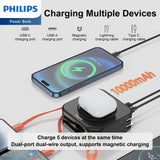 PHILIPS 10 in 1 Power Bank Wireless 10000mAh 20W Travel Charger with AU, EU, UK Adapter