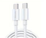 Philips Accessories USB-C to USB-C Charging Cable 1.25m. (White) DLC4576C