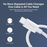 Philips Accessories USB-C to USB-C Charging Cable 1.25m. (White) DLC4576C