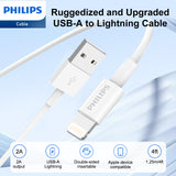 Philips Accessories USB-A to Lightning Charging Cable 1.25m. (White) DLC4576V