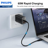 Philips 65W Black Power Adapter Wall Charger Plug DLP6345CB