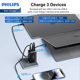 Philips 65W Black Power Adapter Wall Charger Plug DLP6345CB