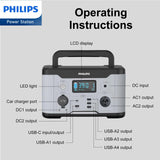 Philips Outdoor Power Supply 600W High Power Mobile Power Station(DLP8093CG)