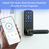 Buckko Locks Y22 Smart Lever Lock for Doors Fingerprint PIN RFID App Key Silver