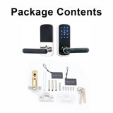 Buckko Locks Y22 Smart Lever Lock for Doors Fingerprint PIN RFID App Key Silver