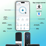 Buckko Locks Y22 Smart Lever Lock for Doors Fingerprint PIN RFID App Key Silver