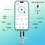 Buckko Locks Smart Lever Lock for Doors Fingerprint Code Card App Key Silver