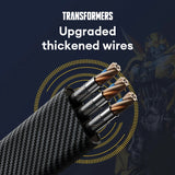 TRANSFORMERS TF-A15 Deformed 4-in-1 Charging Cable 65W Super Fast Braided Cord Quick Charge