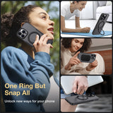 BUCKKO Metal 360° Rotate Stand Protective Case With MagSafe for iPhone - iPhone 16 Pro Max / Black