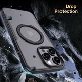 BUCKKO Metal 360° Rotate Stand Protective Case With MagSafe for iPhone - iPhone 16 Pro Max / Black
