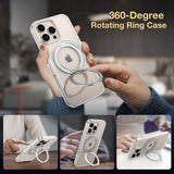 BUCKKO Metal 360° Rotate Stand Protective Case With MagSafe for iPhone - iPhone 16 Pro Max / Black