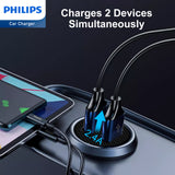 Philips Dual USB-A Port Car Charger (DLP2510)