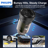 Philips Ultra Fast Car Charger with USB-A to USB-C Cable (DLP2522A)